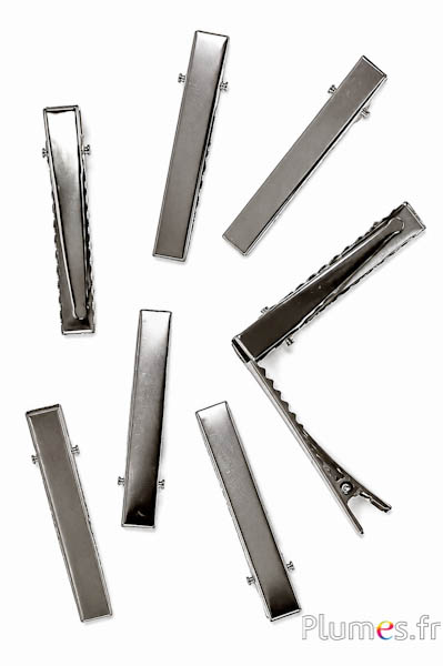 Krokodil haarspeldjes - 8 x 47 mm - zilver